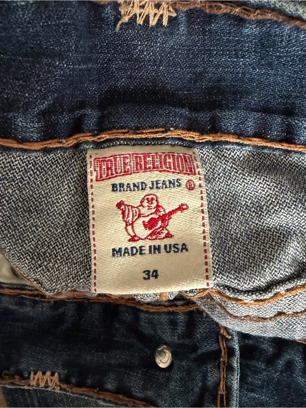 True Religion Billy Super T Denim Blue Jeans size 34
